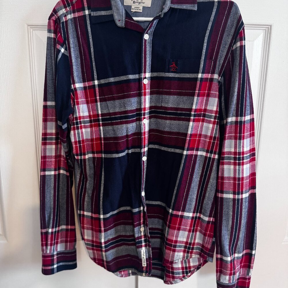 Penguin Plaid Button Down